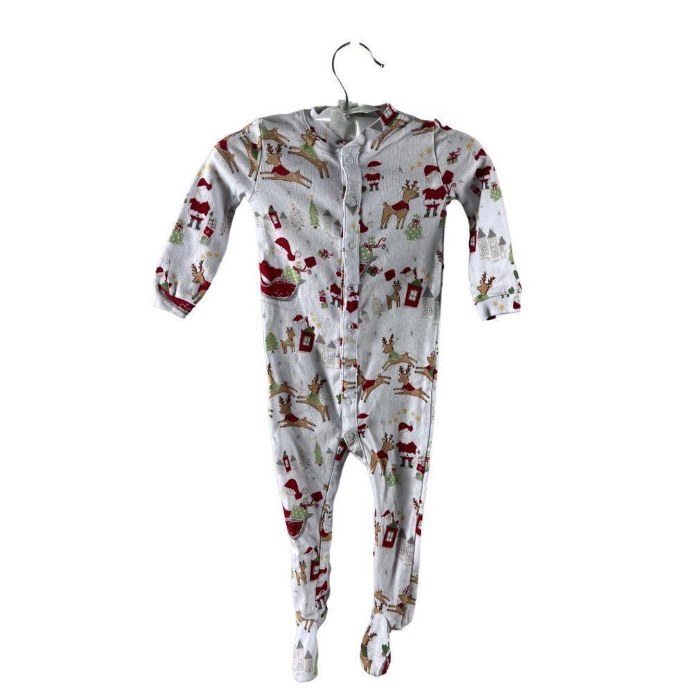 Pottery Barn Kids Santa Christmas Sleeper Footie Pajamas Size 12-18 Months